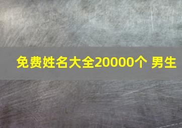 免费姓名大全20000个 男生